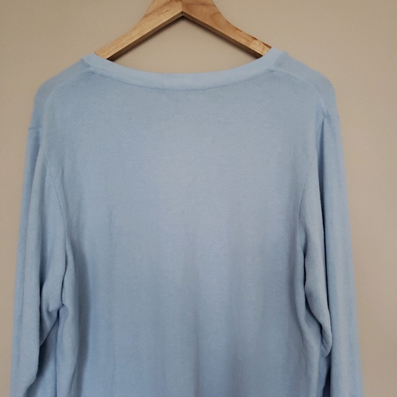 Wildfox Baggy Beach Jumper Lightweight Crewneck Sweater Powder Blue XL - Picture 11 of 12